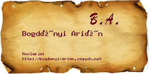 Bogdányi Arián névjegykártya